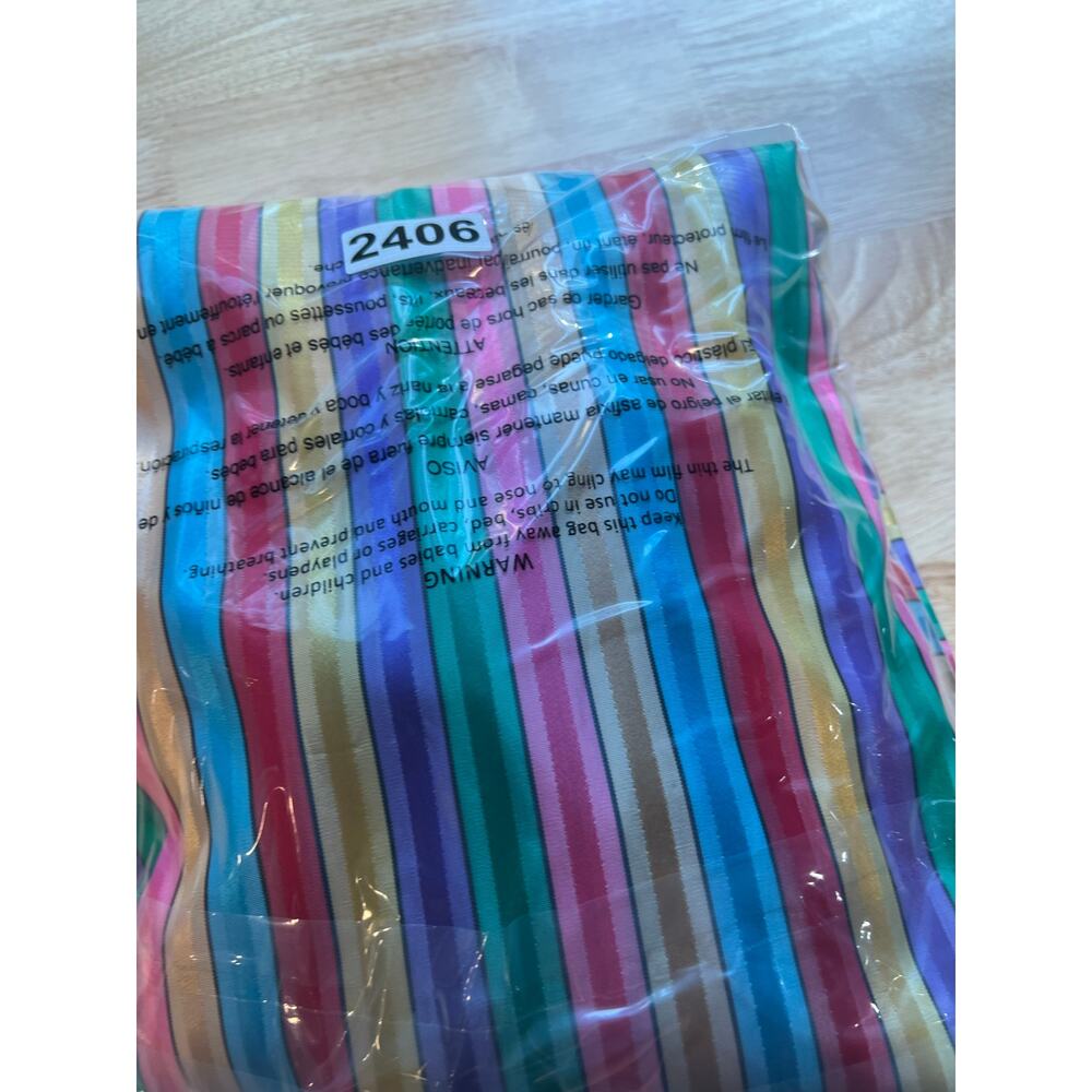 WOW! Rare Colorful Rainbow 1960s-1970s Sleeveless Maxi Dress w Collar Small JL - Picture 11 of 12